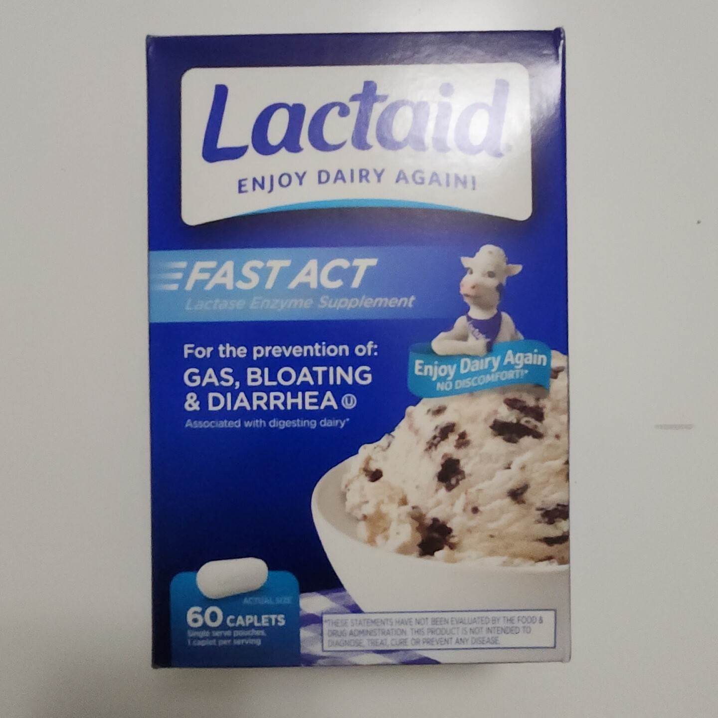 Lactaid Fast Act Lactase Enzyme Supplement 60 Caplets Exp 2027+