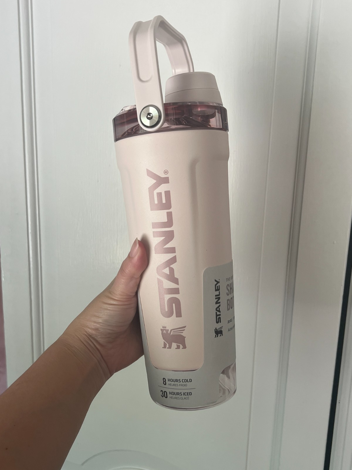 Rose Quartz Stanley 20 fl oz Stainless Steel Activate Shaker Bottle