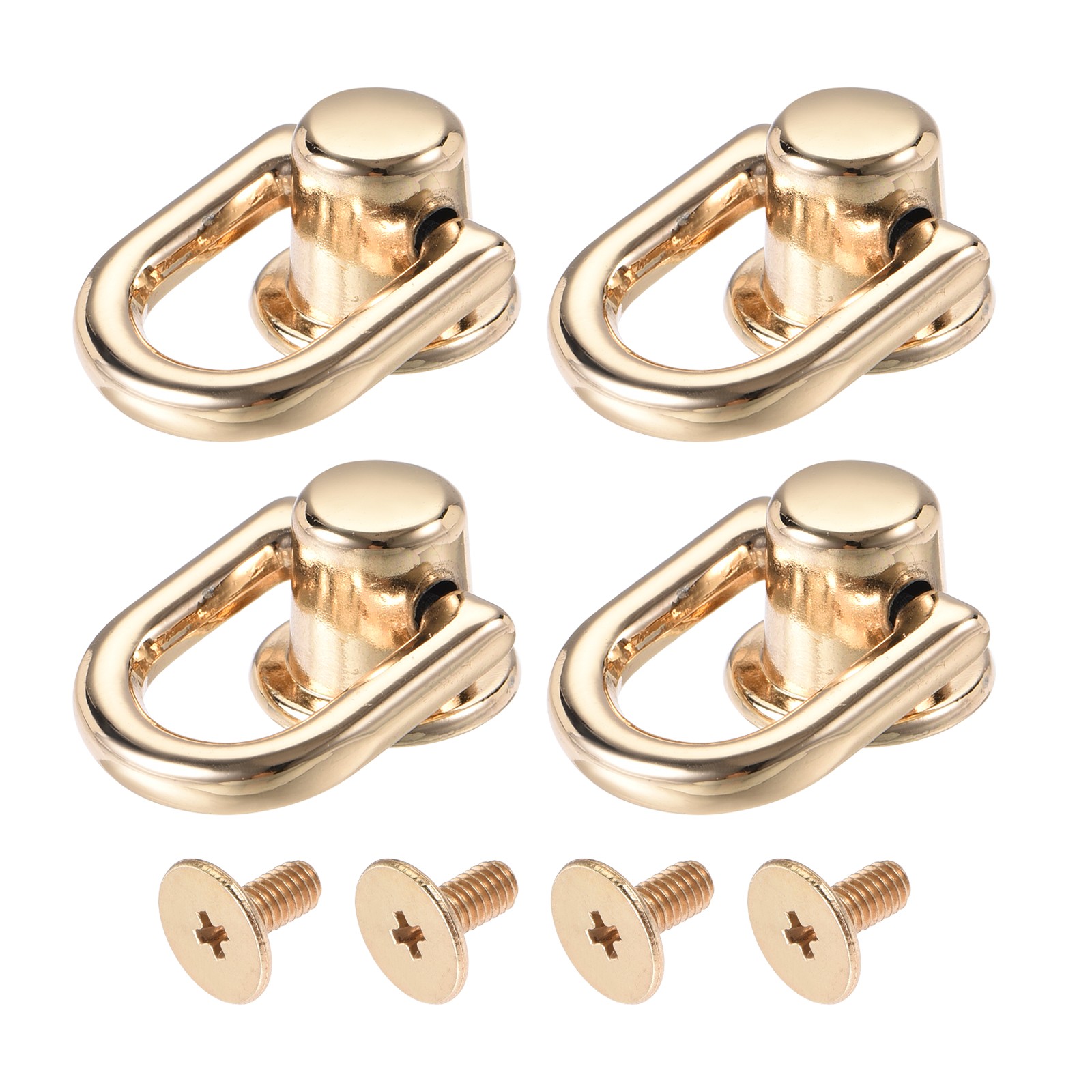 D Ring Stud Screw Ball Post Head(12mm/0.47")4Pcs, Gold