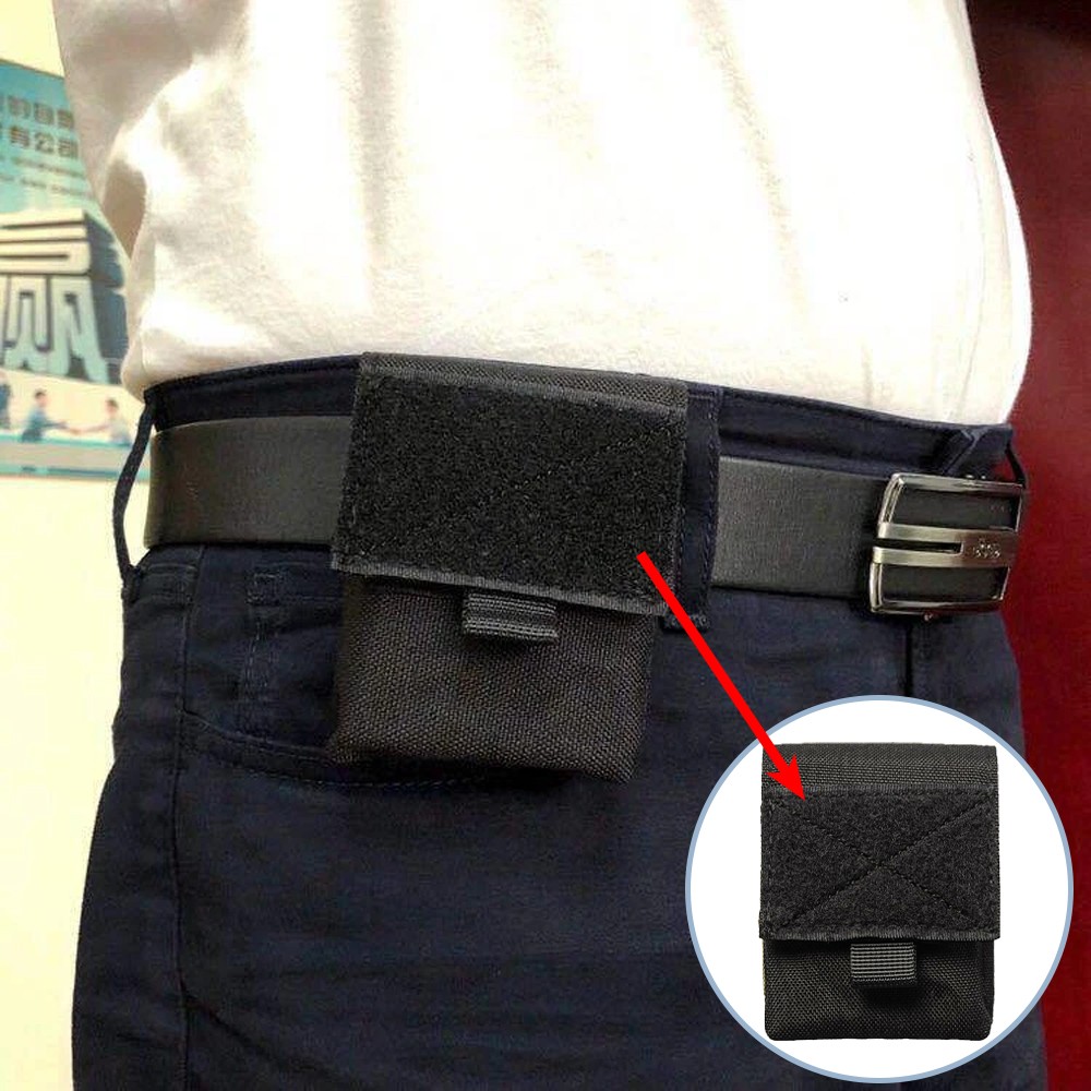 Black Tactical Molle Pouches Mini Waist Cigarette Storage Case Outdoor Fanny Bag