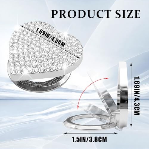 Bling Push Start Button Cover with Rhinestone, Engine Start Button Cover, White