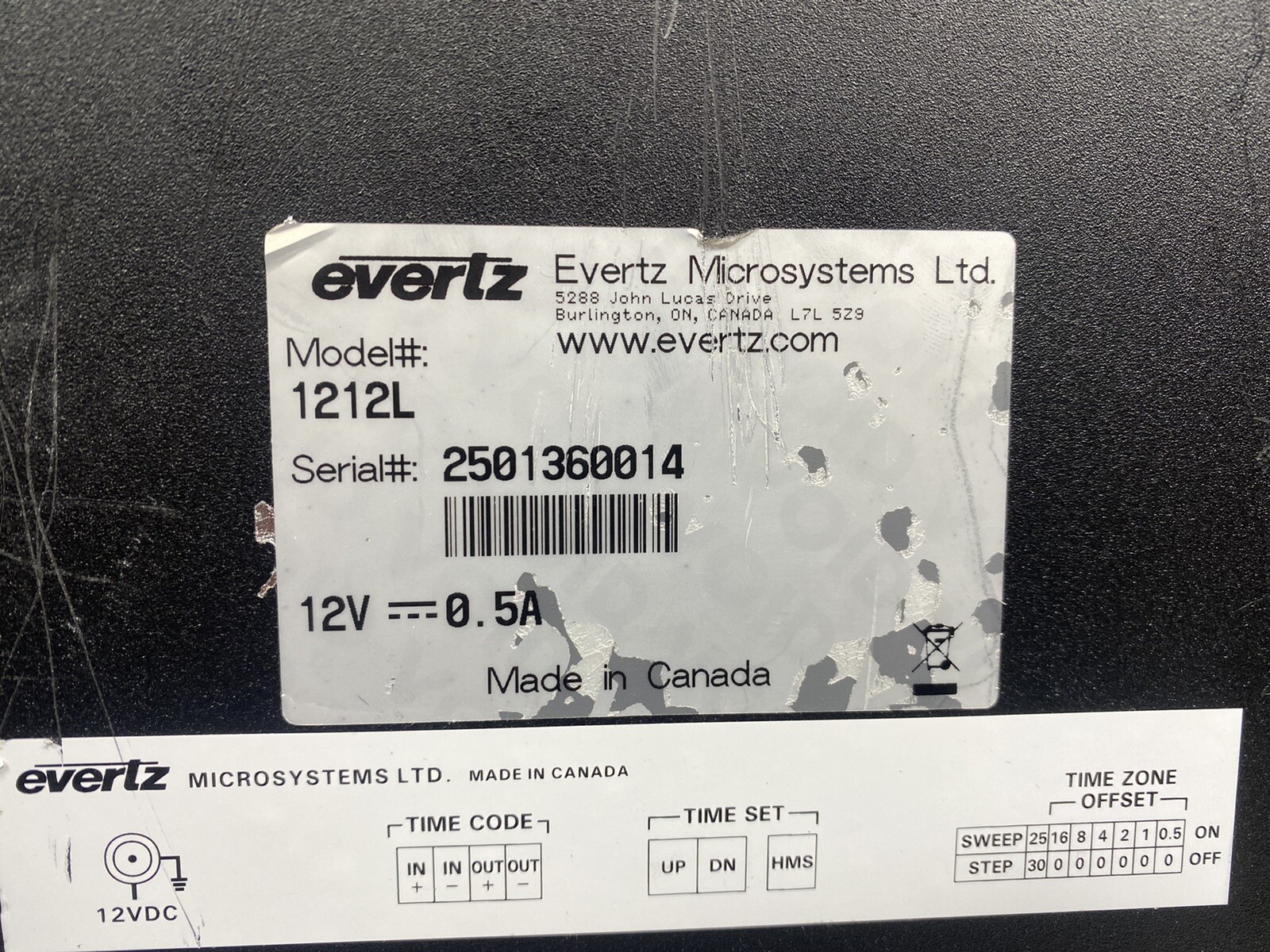 Evertz Analog Clock 12-in with NTP and Back Lighting 1212L