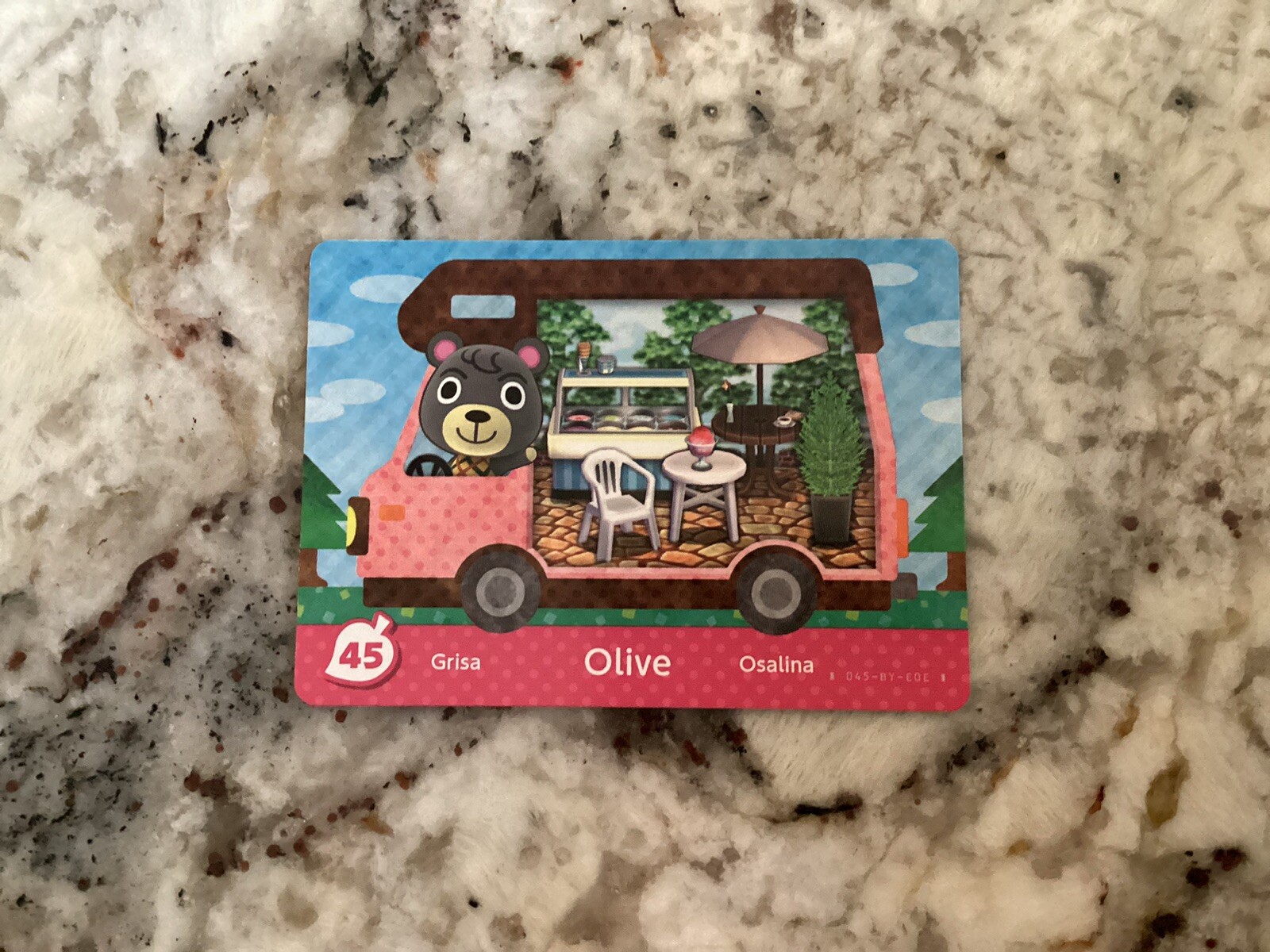OLIVE #45 Animal Crossing New Leaf Welcome Amiibo Card North American RV Series