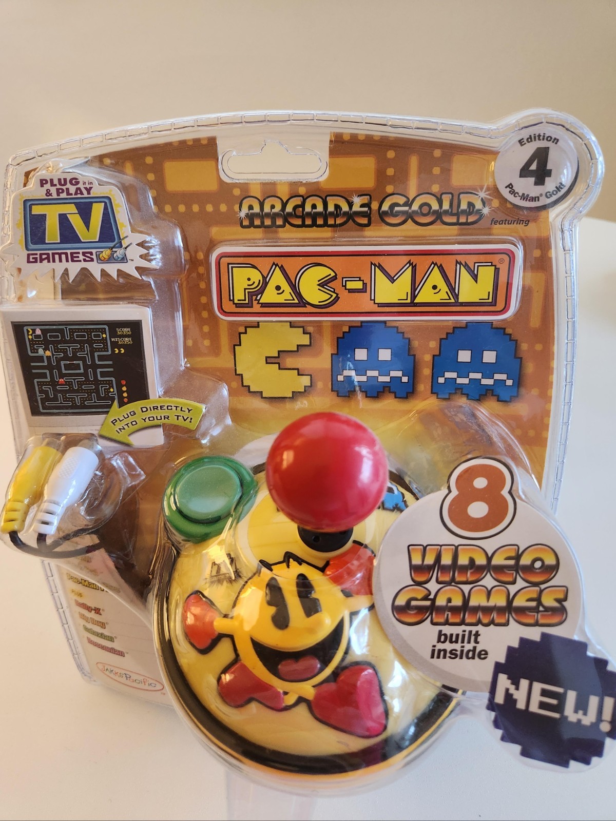 Collectible Arcade Gold TV Game - Pac-Man 8 in1 Plug & Play - NOS - DS04