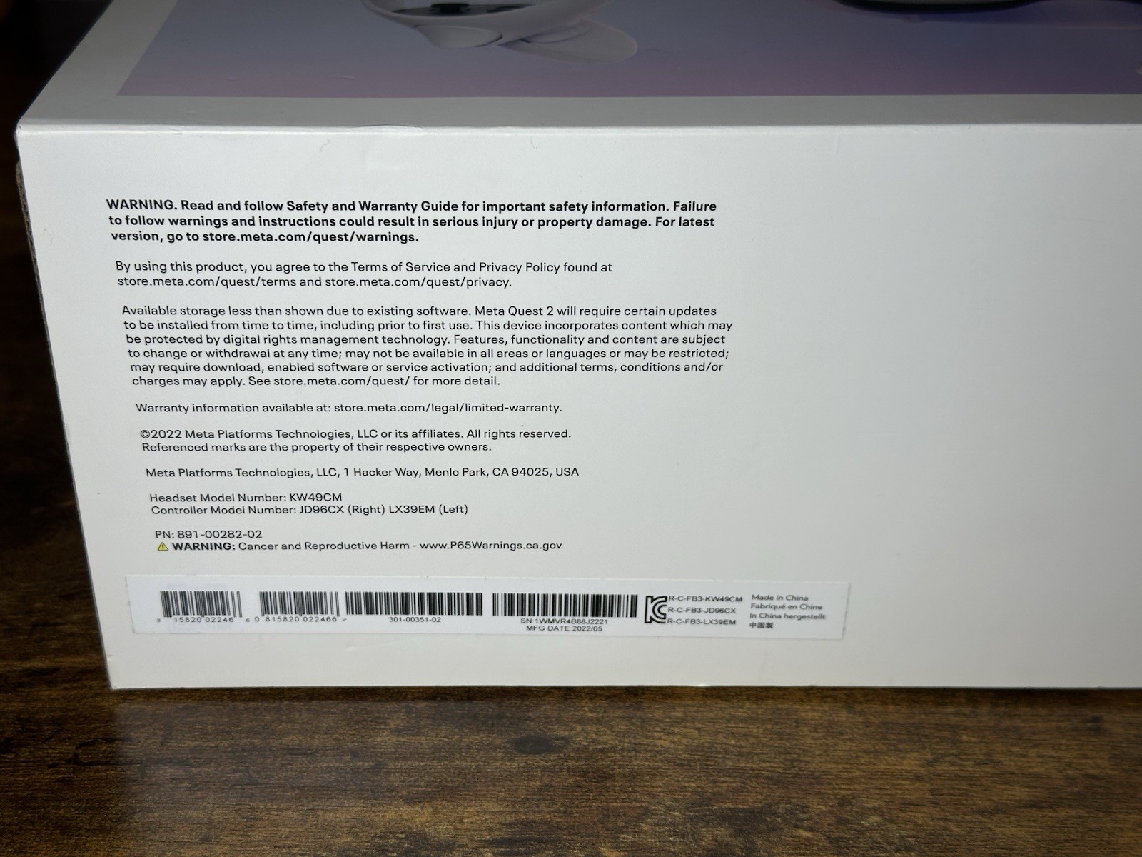 Oculus Meta Quest 2 256GB BundleWhite with Controllers - Tested and Working