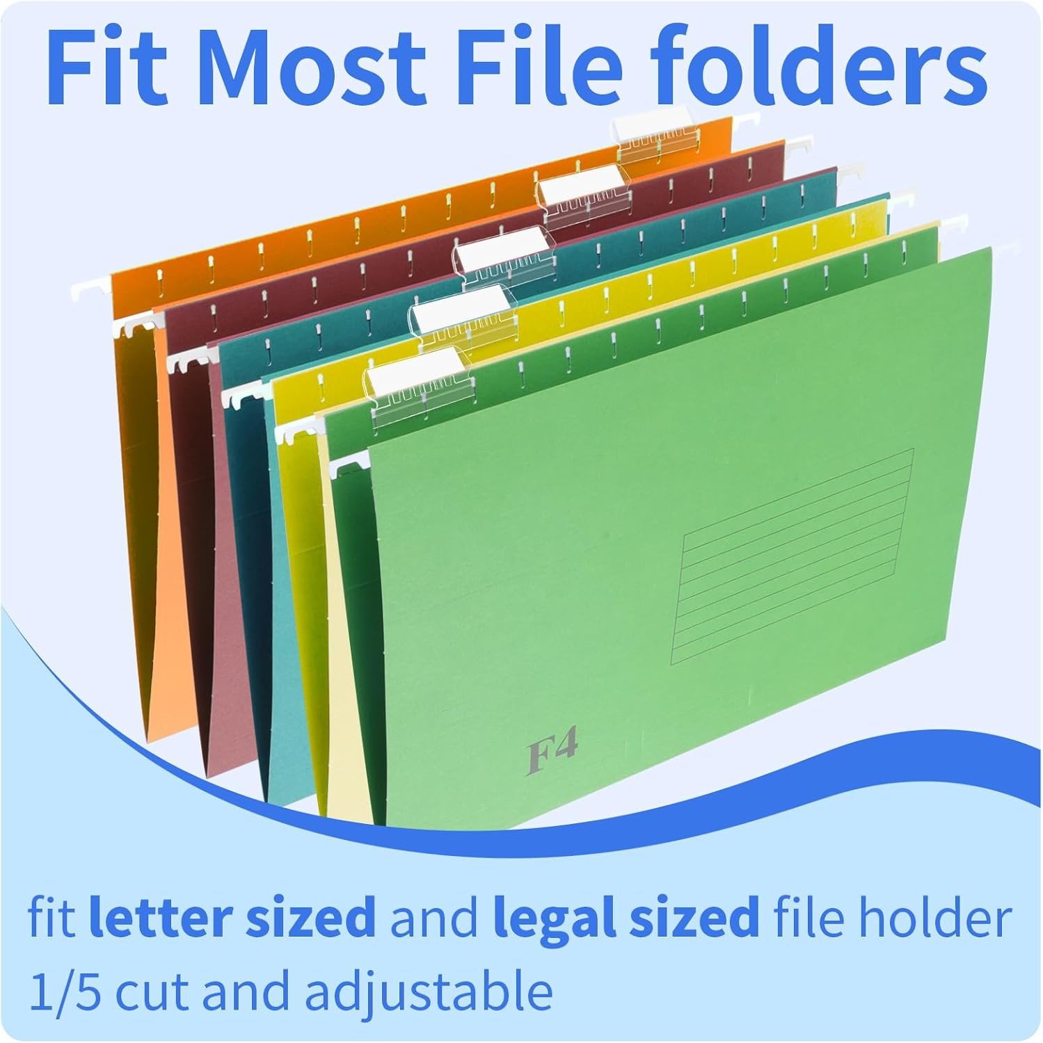 Hanging File Folder Tabs, 120 Pcs File Folder Tabs and 200 Pcs Inserts, File Tab