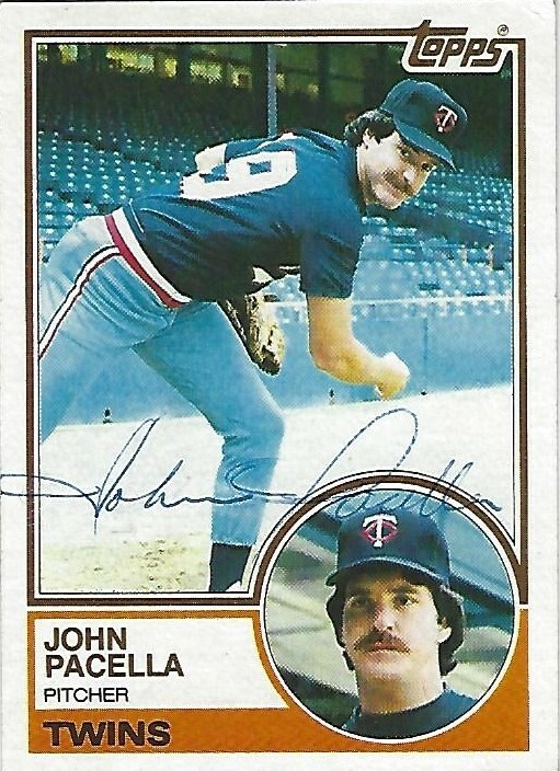 Autographed/Signed 1983 Topps #166 John Pacella Minnesota Twins