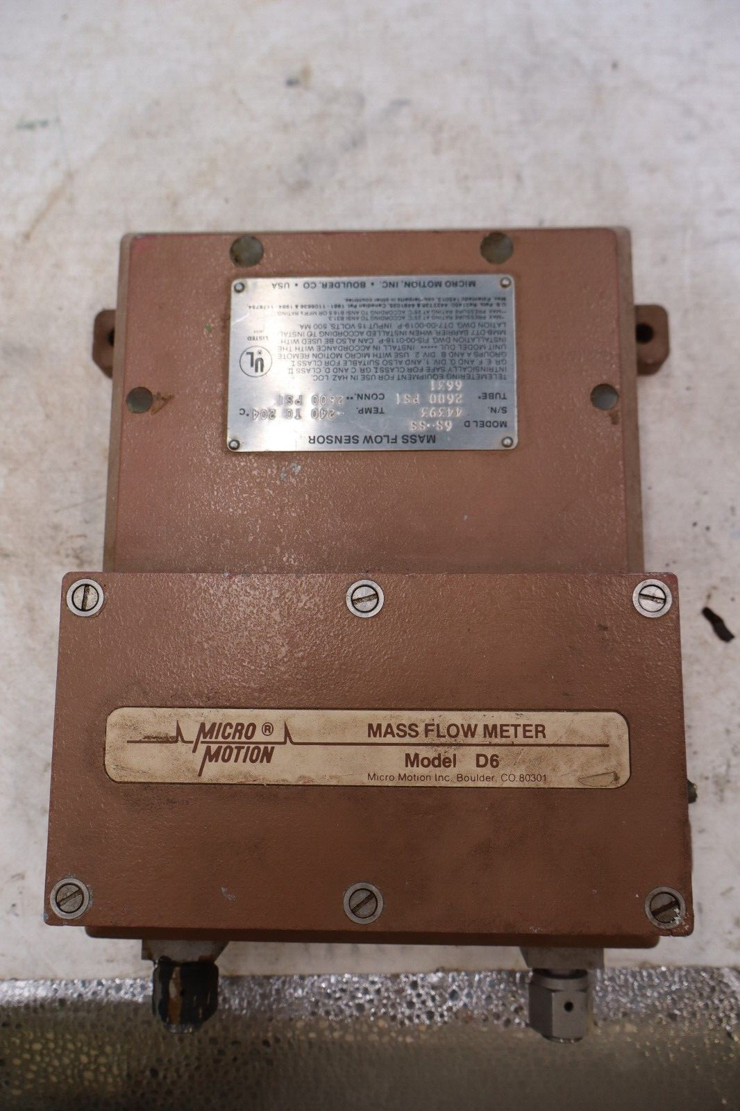 Micro Motion D6 Mass Flow Meter