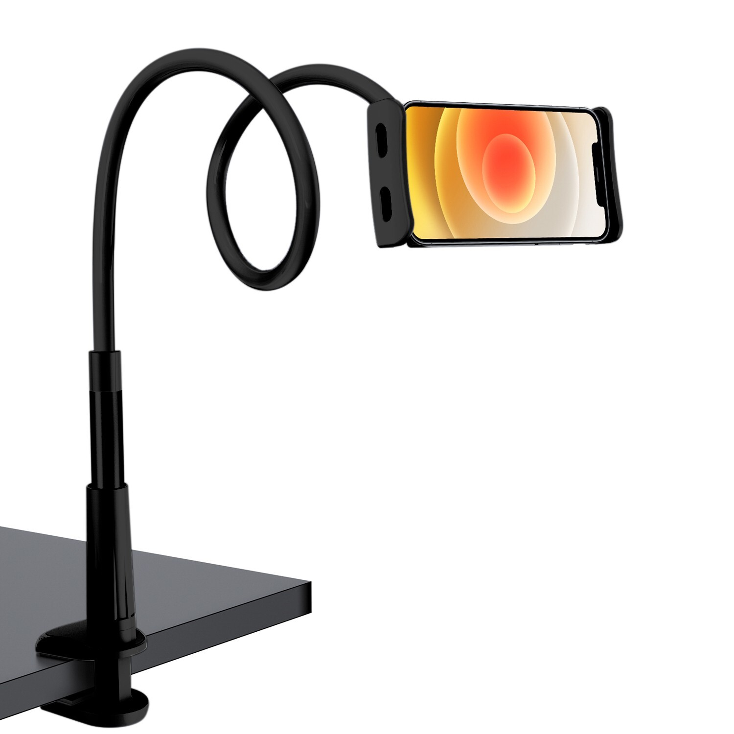 Cellet Flexible Gooseneck Desktop Table Mount for Tablets & Cell phones - Black