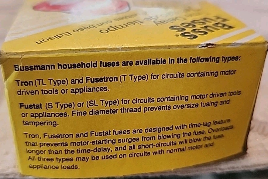 Buss TL 20 Time Delay Fuses ~ TL-20 ~ 3 of 4 Pack Box