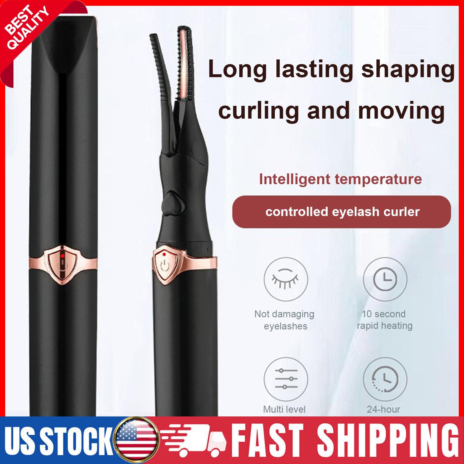 Electric Heated Eyelash Curler USB Rechargeable Long Lasting Makeup Curling Tool