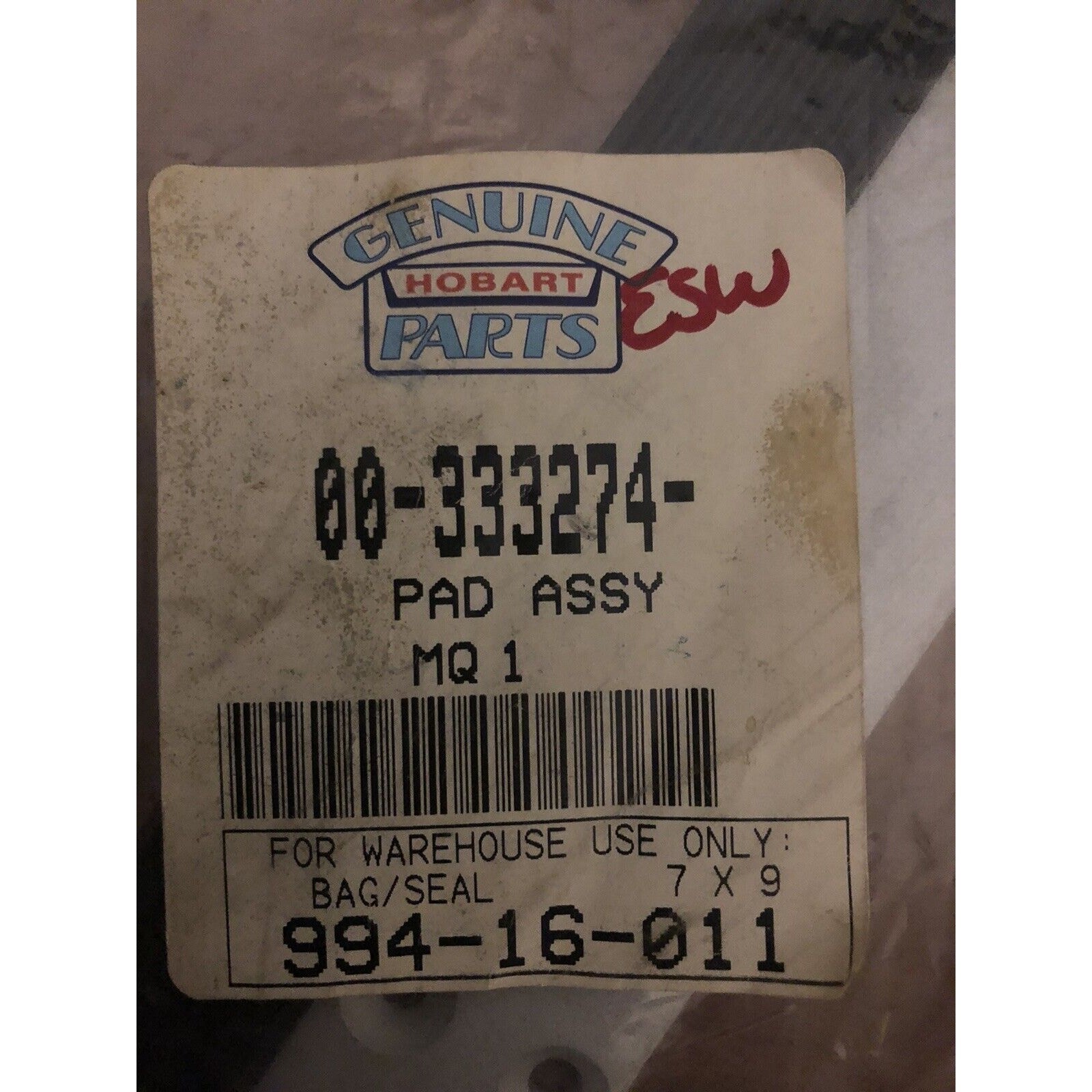 Hobart Pad Assy 00-333274