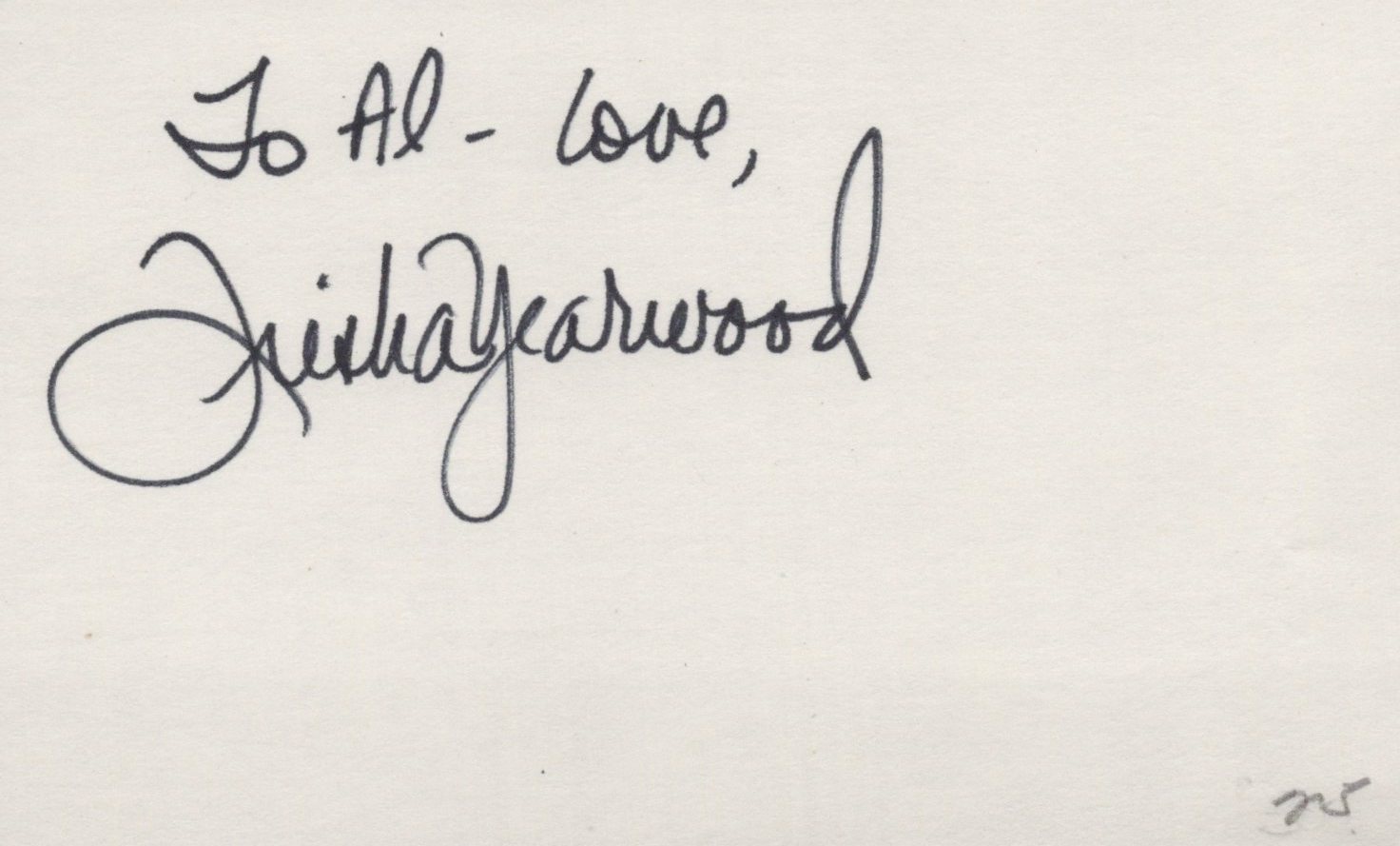 Trisha Yearwood  (Vintage, inscribed) signed 3x5 card