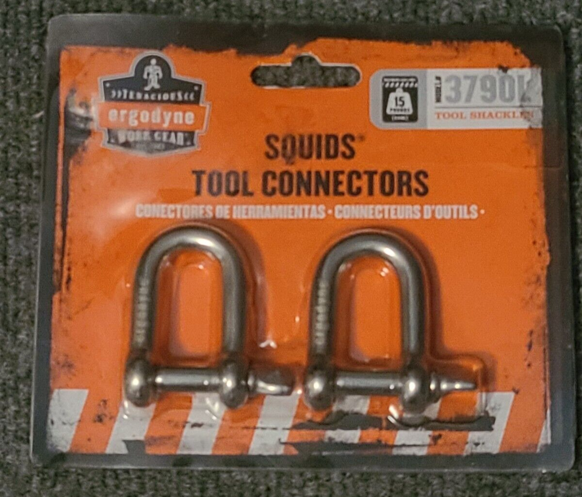 Ergodyne Squids Tool Connectors Shackles 15 lbs 3790L Large (1 Pack of 2)