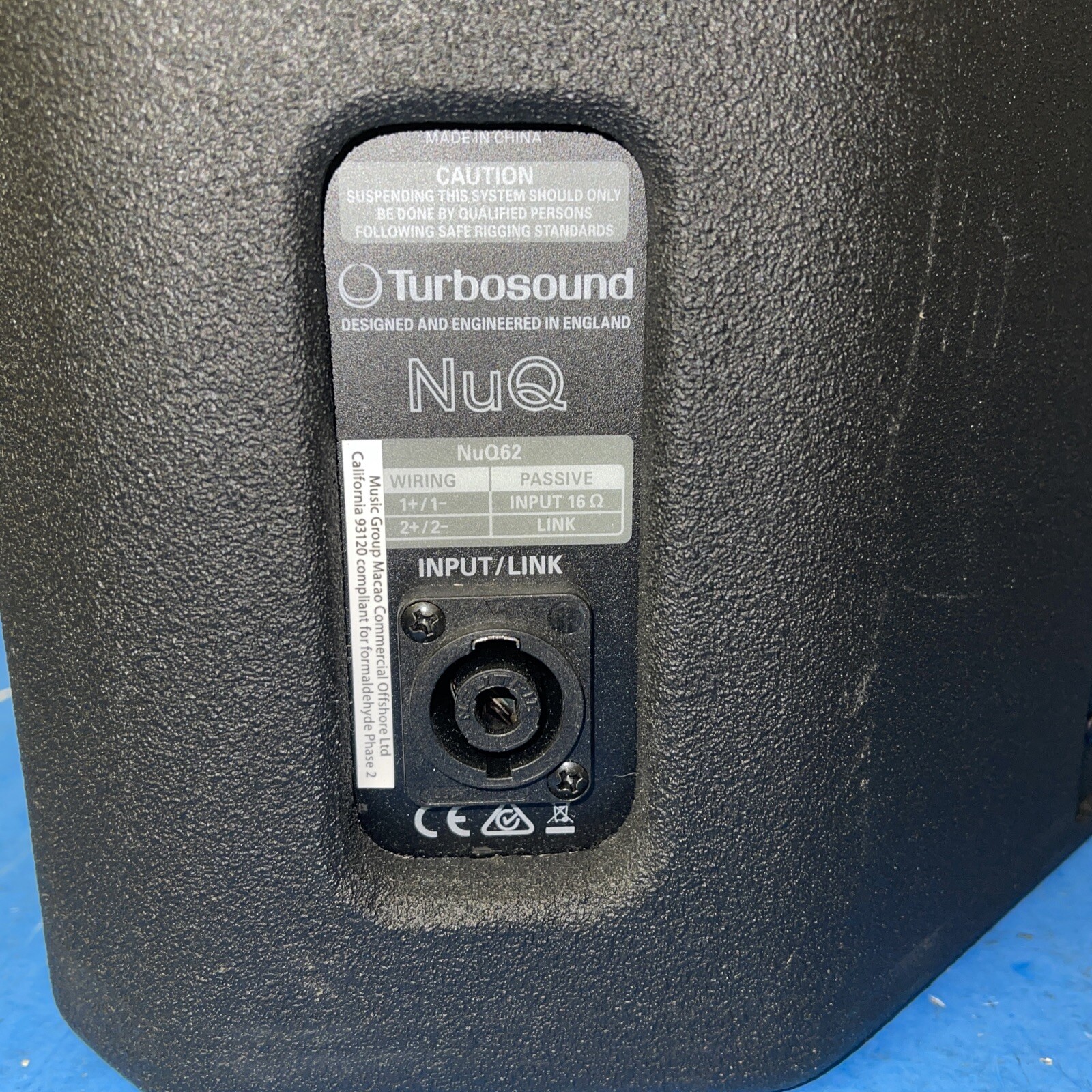 TURBOSOUND NUQ62 2 WAY 6.5" FULL RANGE LOUDSPEAKER