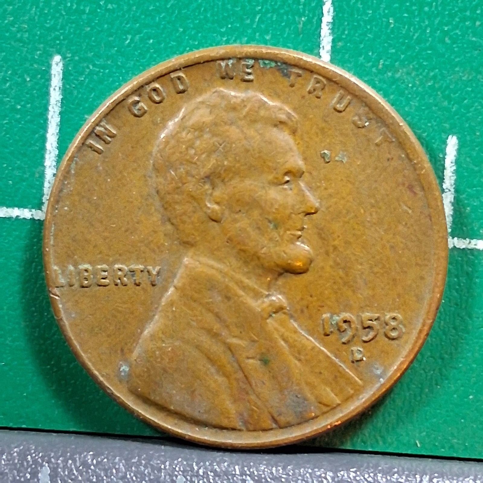 1958-D United States USA Abraham Lincoln Wheat Penny 1 Cent Copper Coin