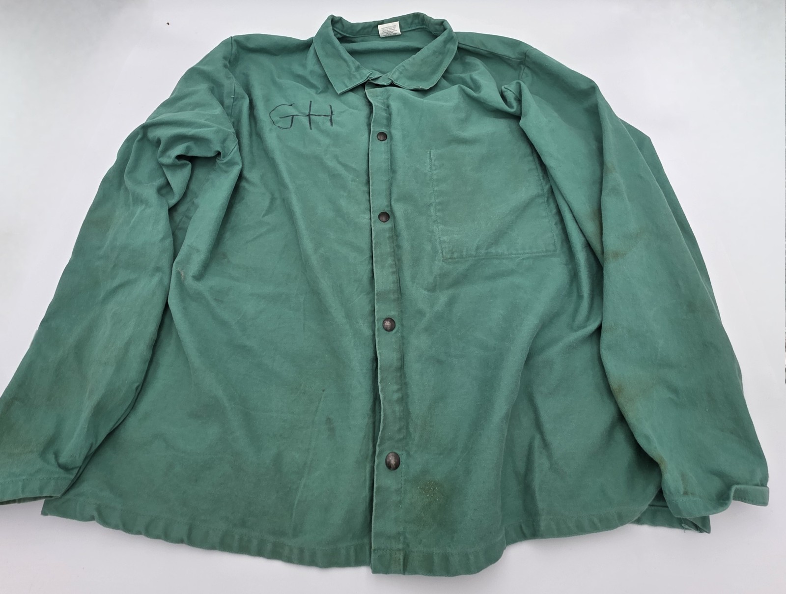 ITEX Banox FR3 Flame Resistant Welding Shirt 2XL Green FR Shacket Vintage USA