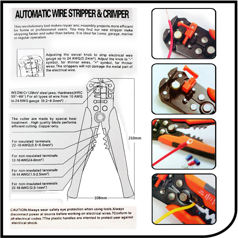 High quality Automatic Wire Stripper Crimper Terminal Cutter Stripping Tool