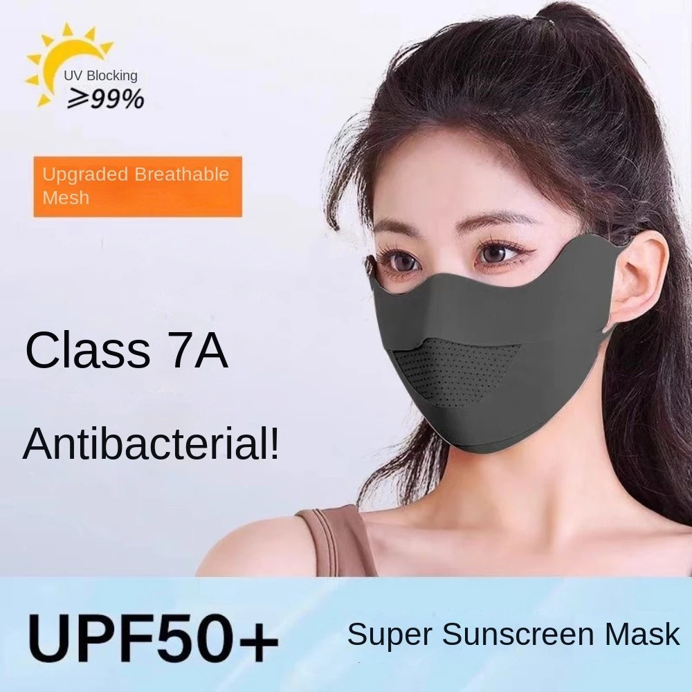 Sun Protection UV Face Mask Solid Color Quick Drying Cycling Face Cover Breathab