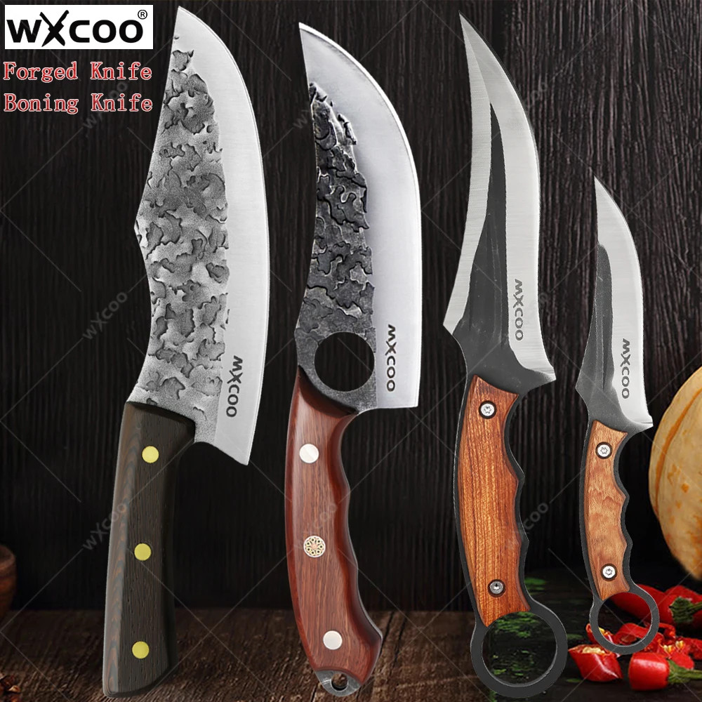 Boning Knife Stainless Steel Cleaver Knives for Meat Fruit Wooden Handle Knife