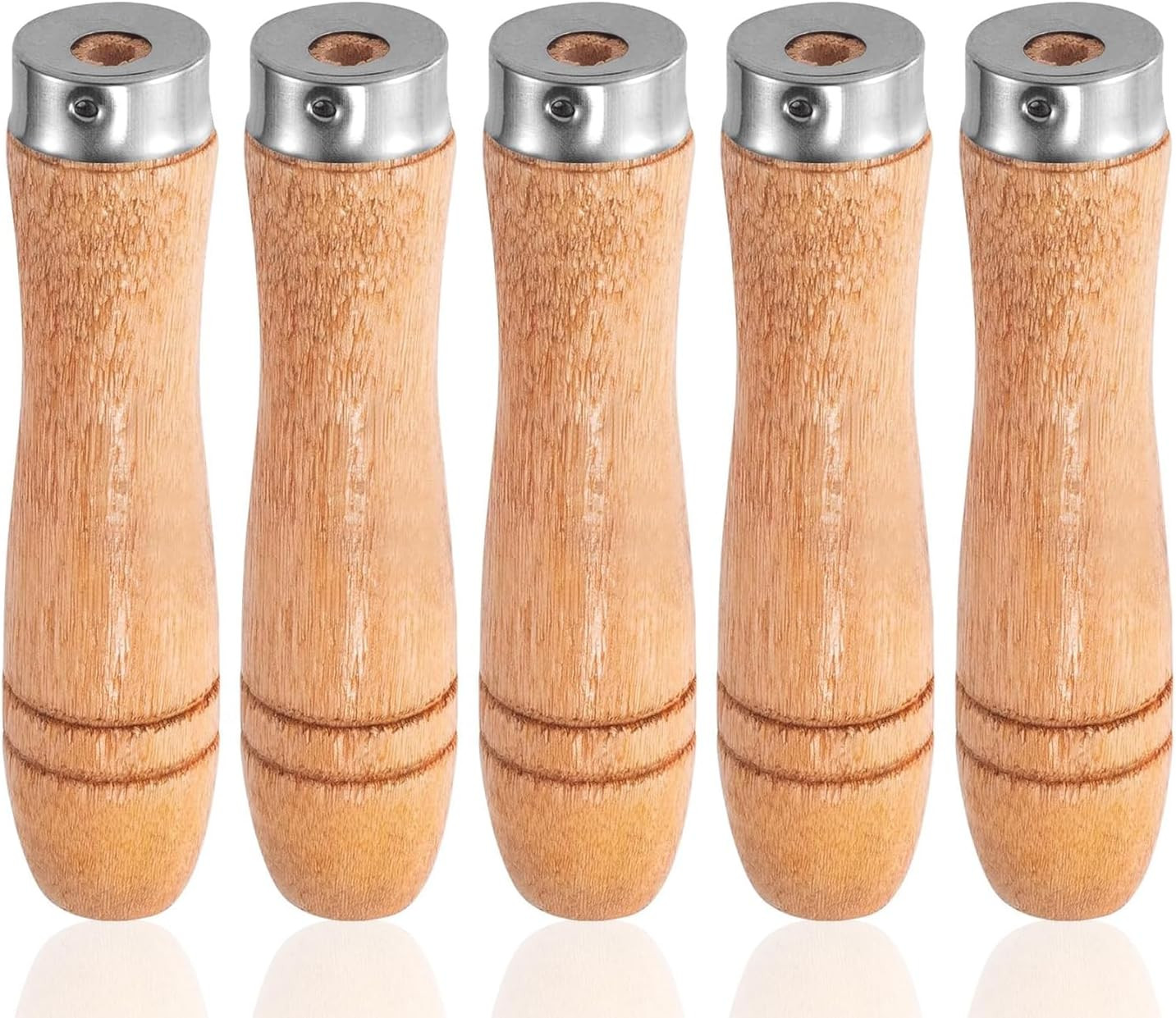5Pcs Wooden File Handles for 10"-12" Files, 6Mm Aperture Cutting Tool