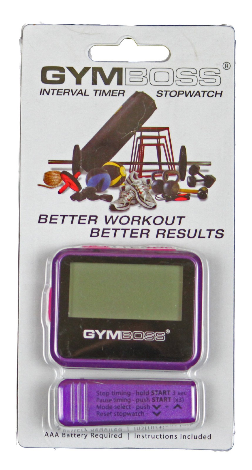 Gymboss Interval Timer and Stopwatch - Violet/Pink Metallic Gloss