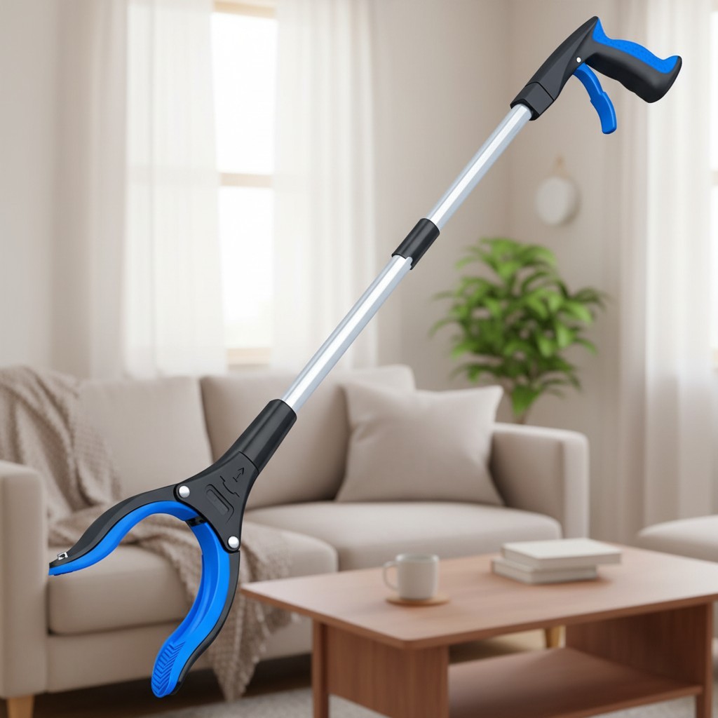 Heavy Duty 32” Foldable Reacher with Ergonomic Grip - Perfect for Trash Pickup