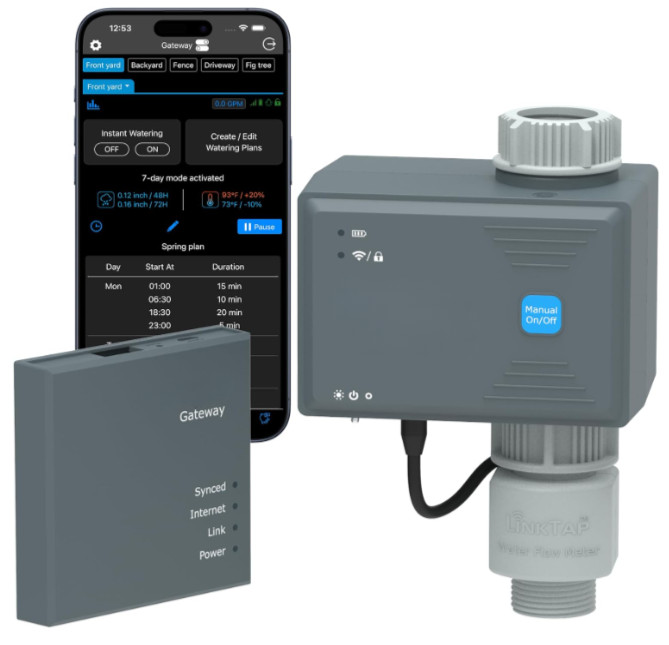 Temporizador riego inteligente con gateway control automático clima