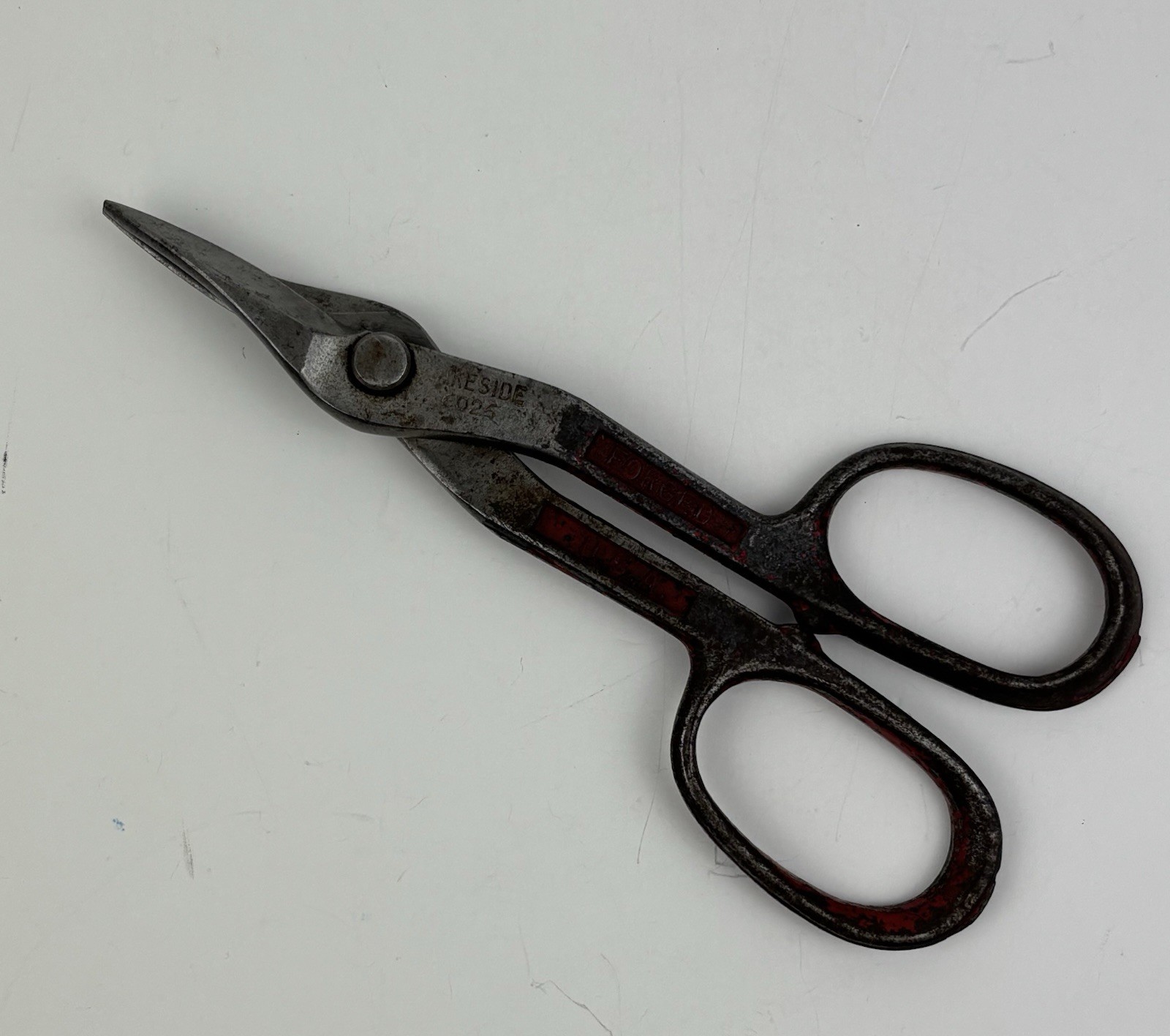 Vintage Lakeside No. 6026 Forged Tin Snips Metal Shears 7.25 inches Made in USA