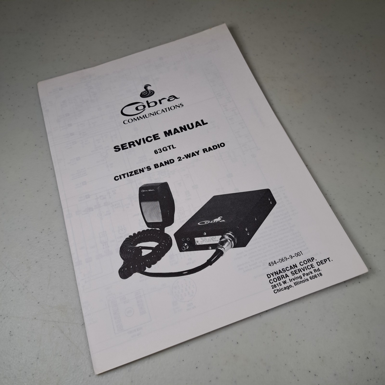 Cobra Communications Service Manual Citizen's Band 2-Way Radio Cobra 63GTL