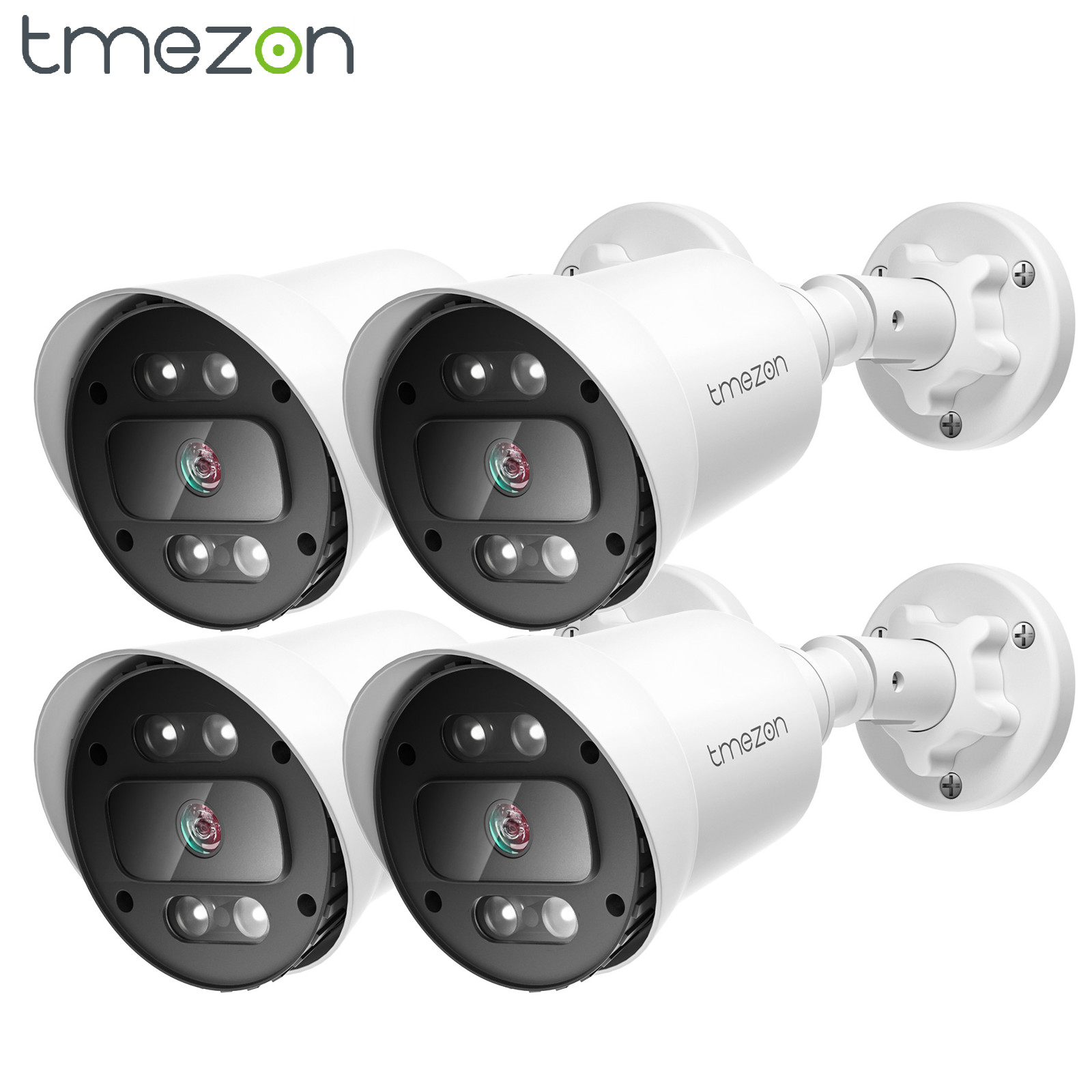 TMEZON 4PCS 1080P Outdoor Bullet Home CCTV Security Camera 100ft IR Night View
