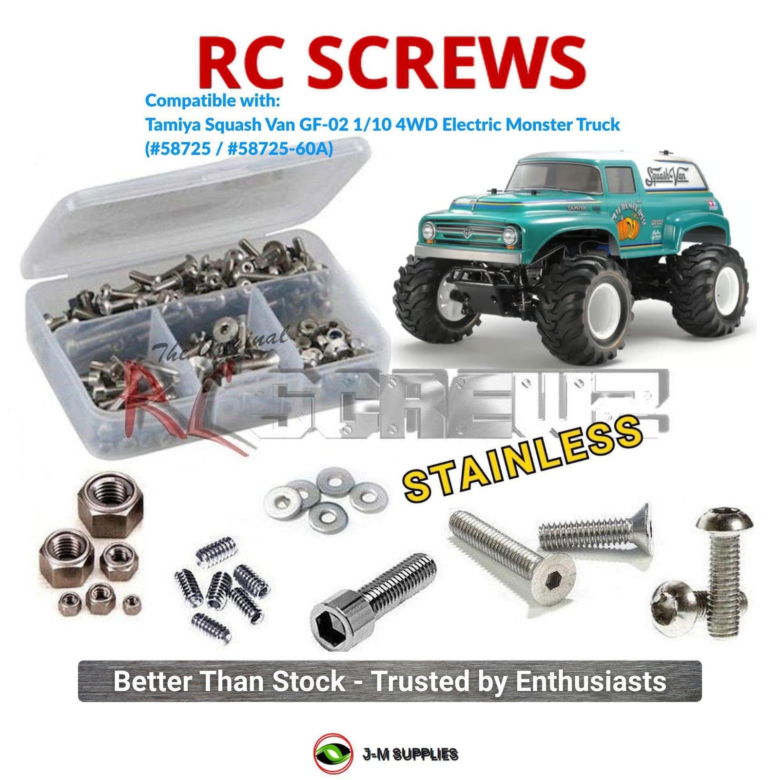 RCScrewZ Stainless Screw Kit tam284 for Tamiya Squash Van GF-02 (58725) | SET