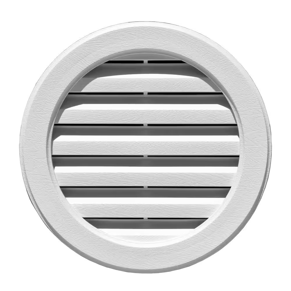 16 In. round Gable Polymer Vent in White (Overall 17 In. X 17 In. X 1.88 In.)