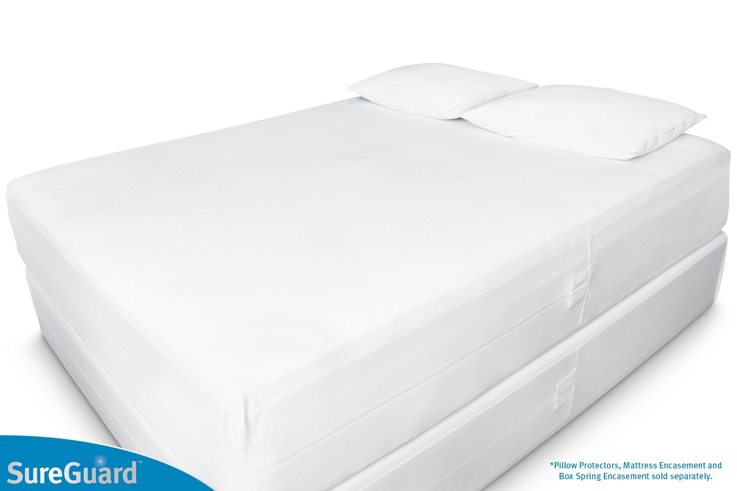 Queen (13-16 in. Deep) SureGuard Mattress Deep), White