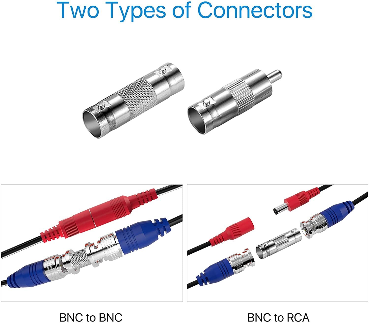 ZOSI 2X 60FT 18M BNC Cable CoopeR Power for 4K CCTV Camera DVR Security System