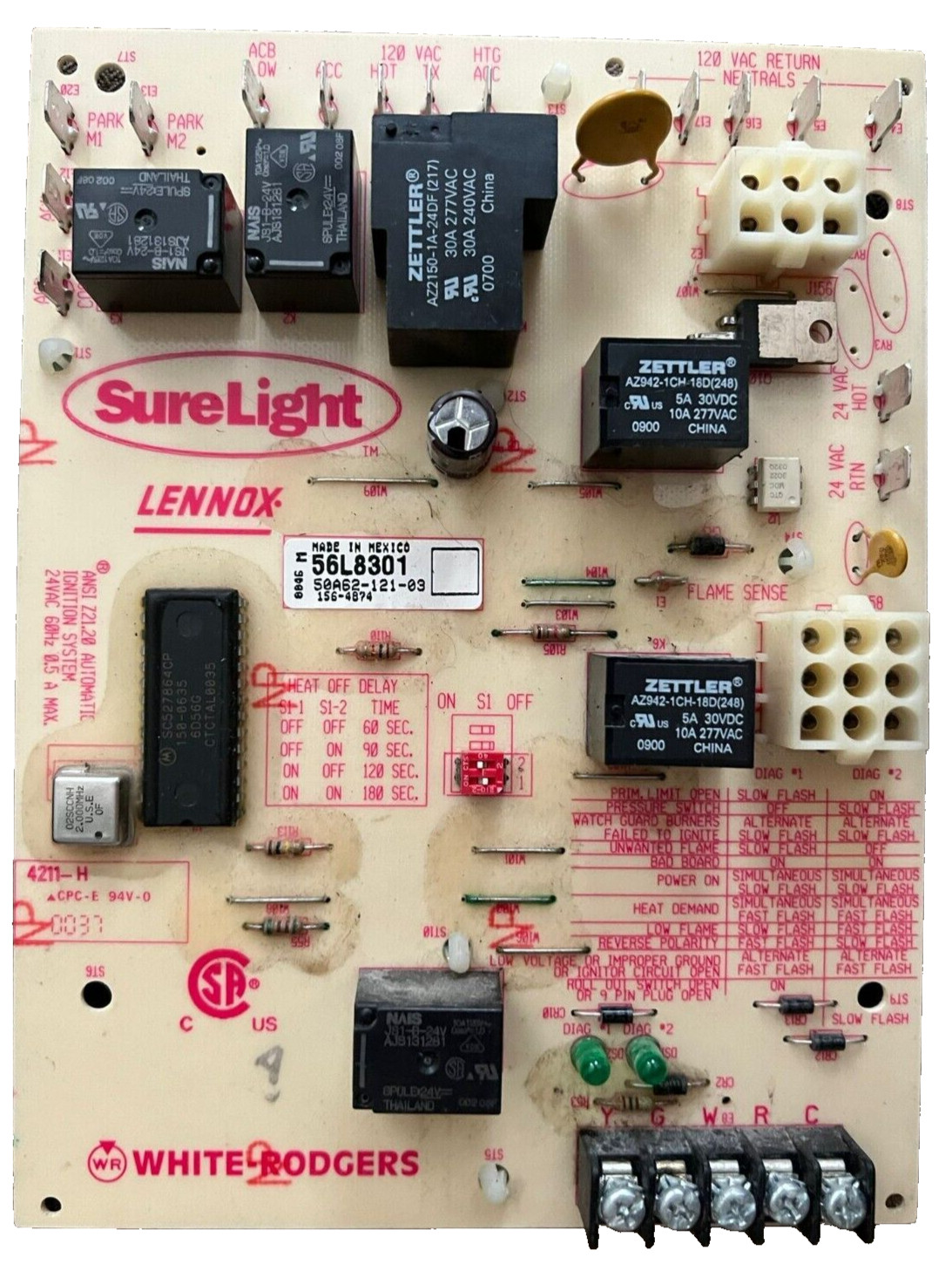56L8301 OEM Furnace Control Circuit Board GUARANTEED WORKING TESTED 50A62-121