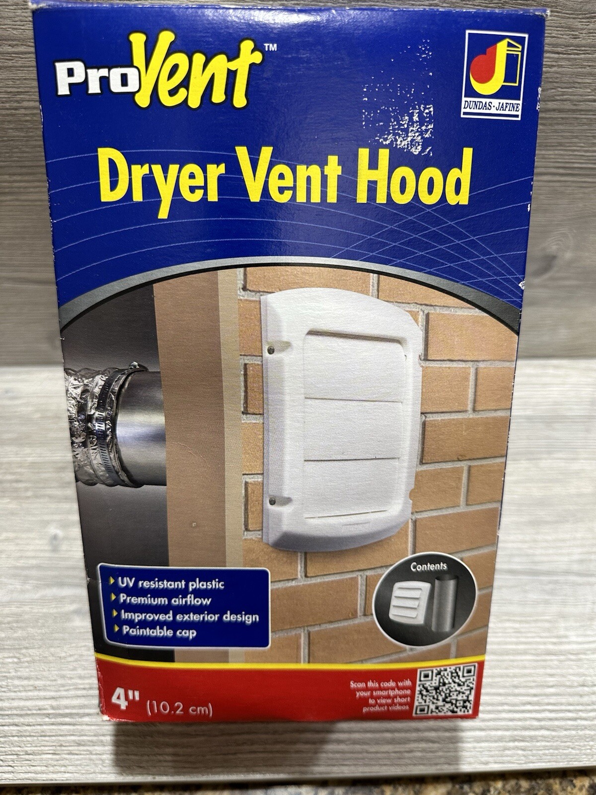 Dundas-Jafine  Pro Vent, Exhaust Vent Hood 4”. New Open Box.  *Details*