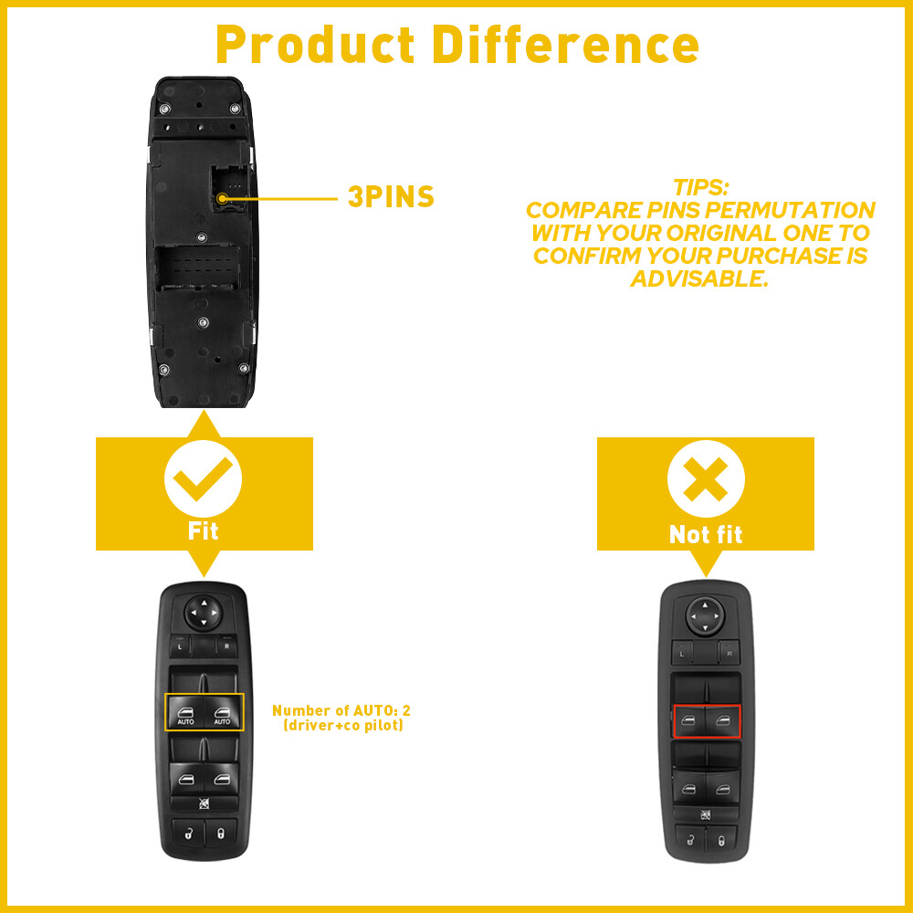 For Chrysler Town & Country 2012-2016 Master Power AUTO Window Control Switch