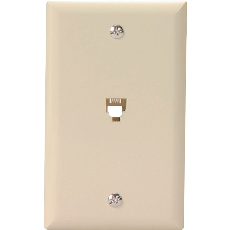 Eaton Wiring Devices 3532-4V Telephone Jack with Wallplate, Thermoplastic Housin
