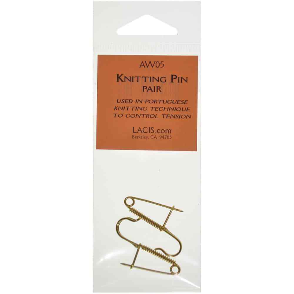 Gold Portuguese Knitting Pins by Lacis ~ Used to Control Tension