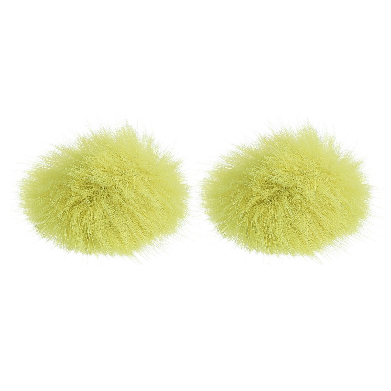 Furry Microphone Windscreen 5mm x 55mm for Microphone Yellow 2 Pack