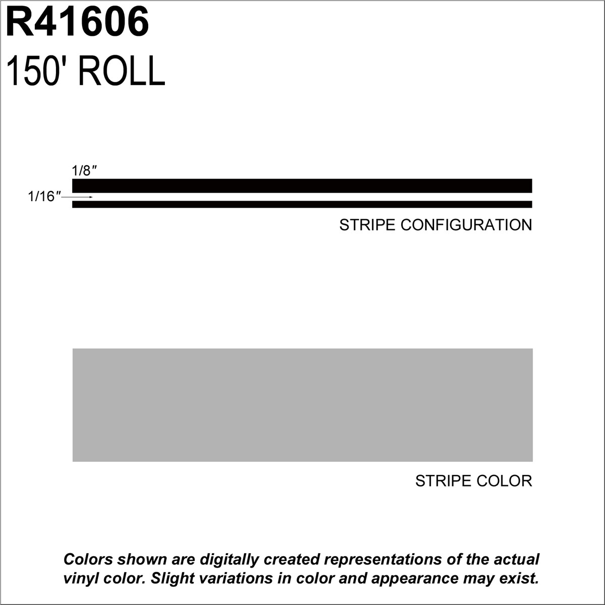 R41606 MS, 1/4" X 150'; Silver Metallic