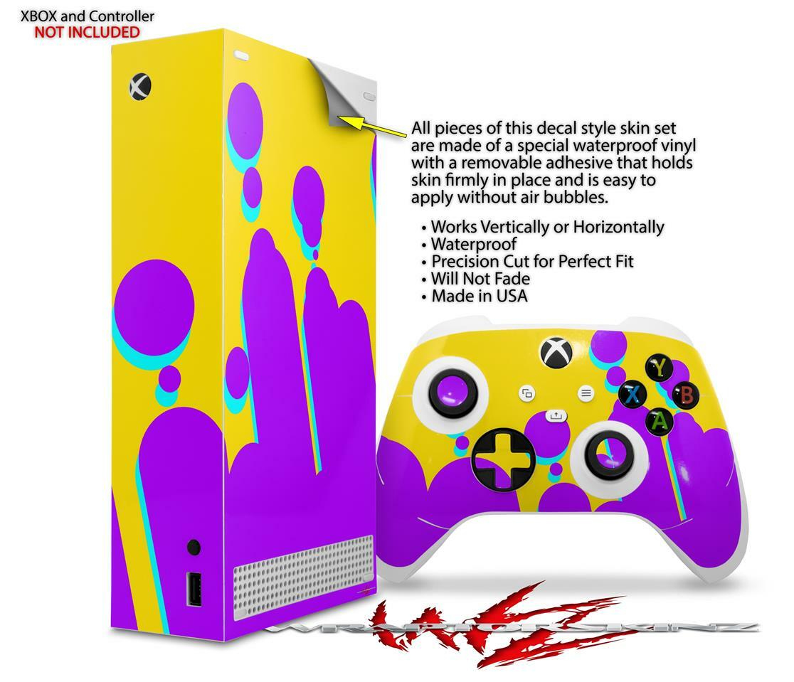 Skins XBOX Series S Console Controller Drip Purple Yellow Teal