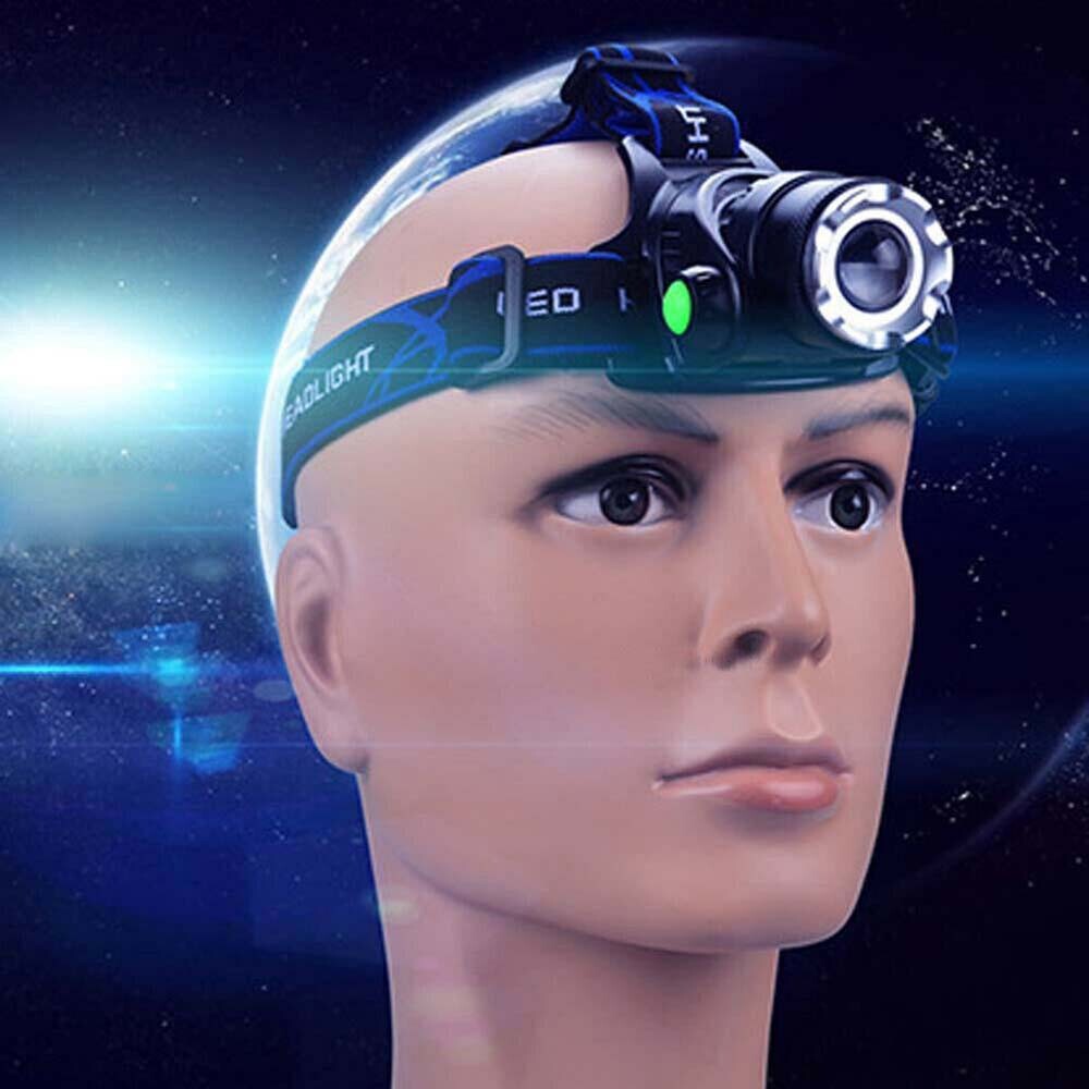 Powerful 12000000LM LED Rechargeable Headlight Zoomable Headlamp Head Torch US