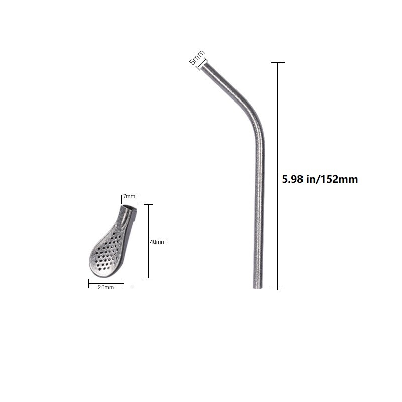 1PC Pure Titanium Straw with Filter Spoon Yerba Mate Tea Bombilla Drinking Straw