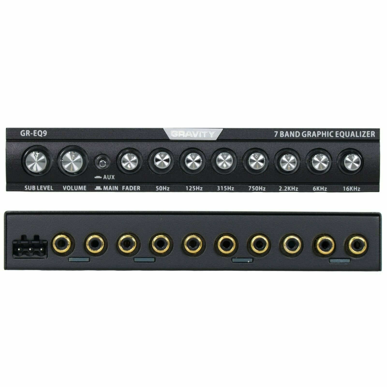Gravity EQ9 1/2 Din 7 Band Car Audio Equalizer EQ w/ Front, Rear + Sub Output