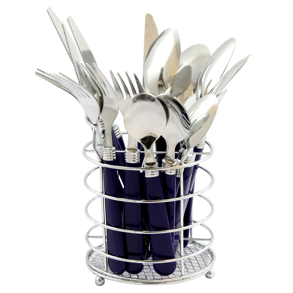 Gibson 53528.16 Sensations Ii 16 Piece Stainless Steel Flatware Set Cobalt