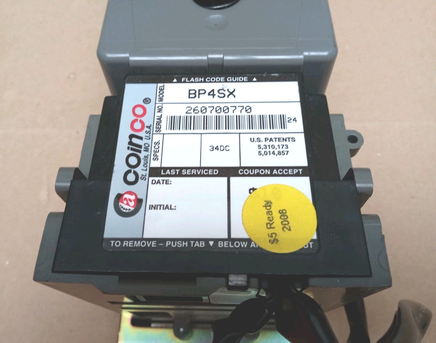 Coinco BP4SX Bill Acceptor, MDB, $1 $5 $10 $20 Validator