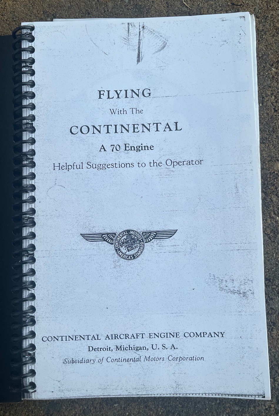 Flying with Continental A 70 Engine Helpful Suggestion to Operator Manual   Copy