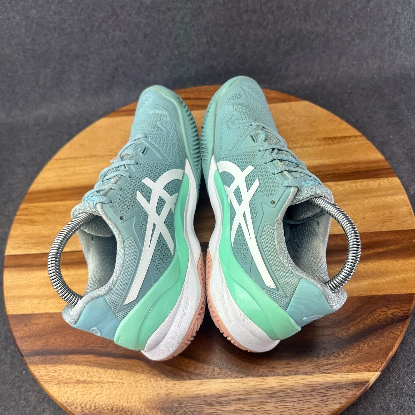 Asics Gel-Resolution 8 Clay Womens Tennis Shoes Green 1042A072 Sneakers Sz 8.5